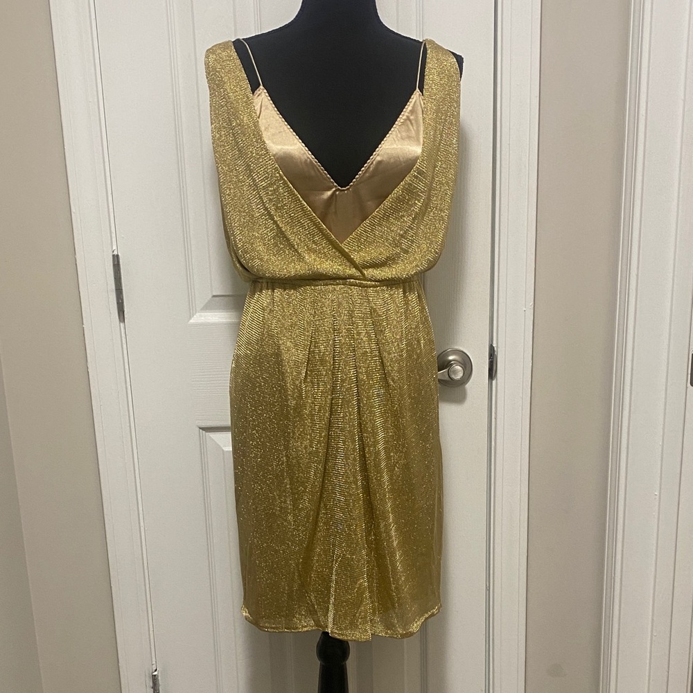 Elie Tahari Gold Backless Dress